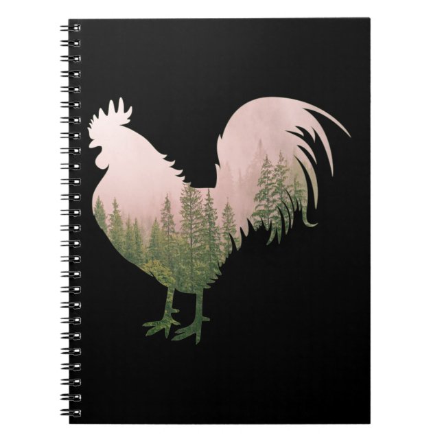 CADERNO ESPIRAL GALO DA NATUREZA ESTILO FLORESTA (Frente)