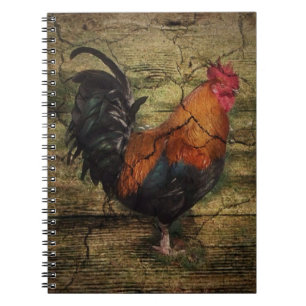 Caderno Espiral Galo francês da Fazenda de galinha do Barn