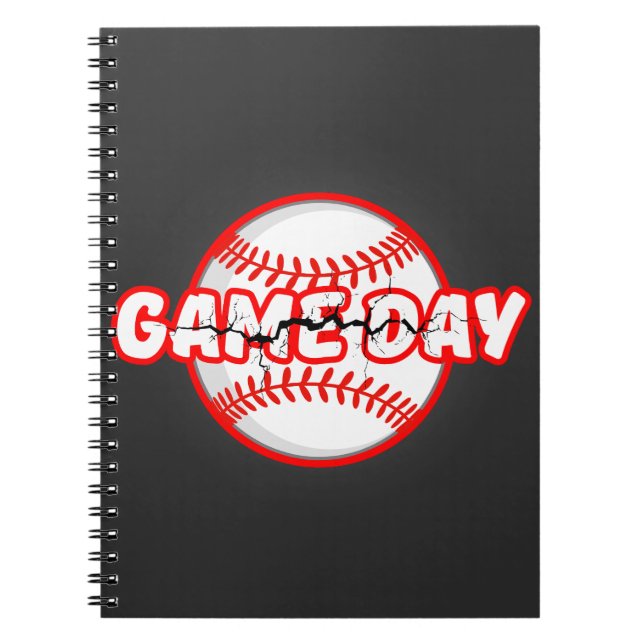 Caderno Espiral Game Day Cracked Baseball Sports Graphic (Frente)