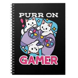 Caderno Espiral Gamer Design - Purr On Gamer Joystick Art