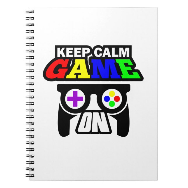 Caderno Espiral Gamer Gift Mantém O Jogo Calmo (Frente)