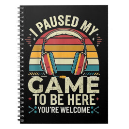 Caderno Espiral Gamer Retrô Eu Pausar Meu Jogo Para Estar Aqui