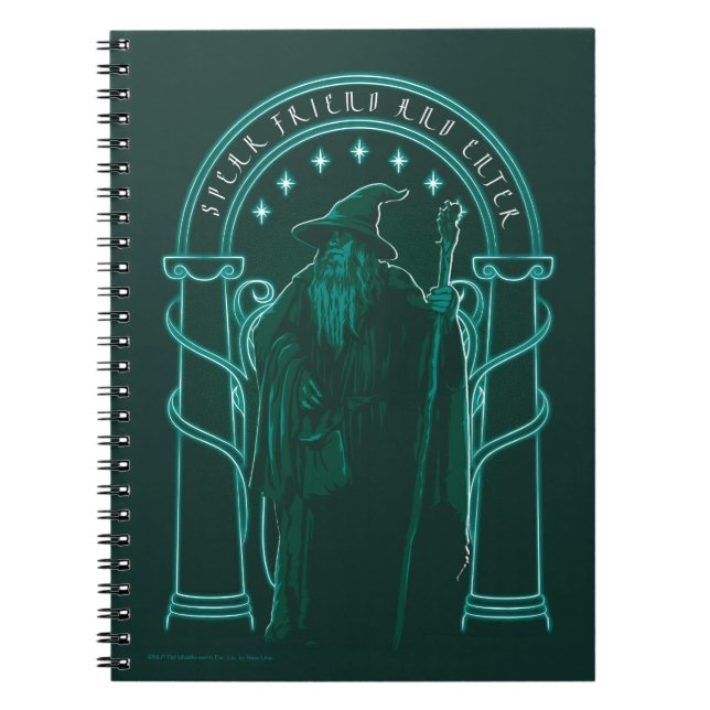 Caderno Espiral GANDALF™ "Speak Friend And Enter" Doors of Durin (Frente)