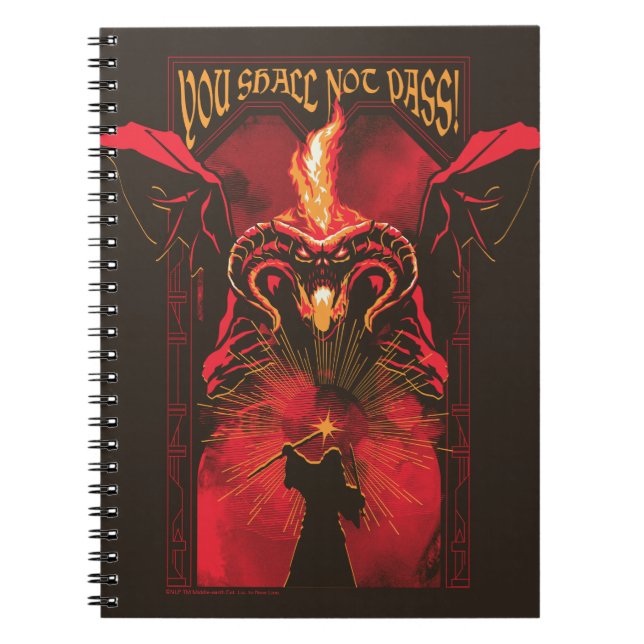 Caderno Espiral GANDALF™ Vs Balrog "You Shall Not Pass" Graphic (Frente)
