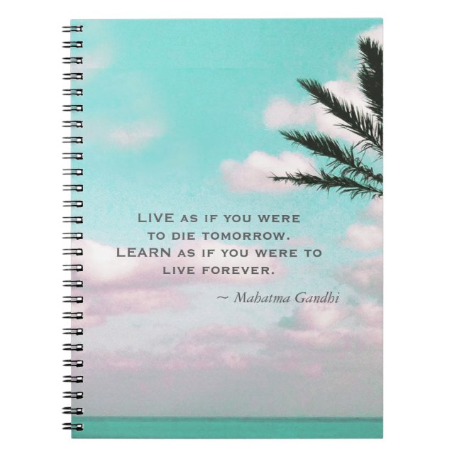 Caderno Espiral Gandhi Cote ao Vivo como se você fosse... Tema tro (Frente)
