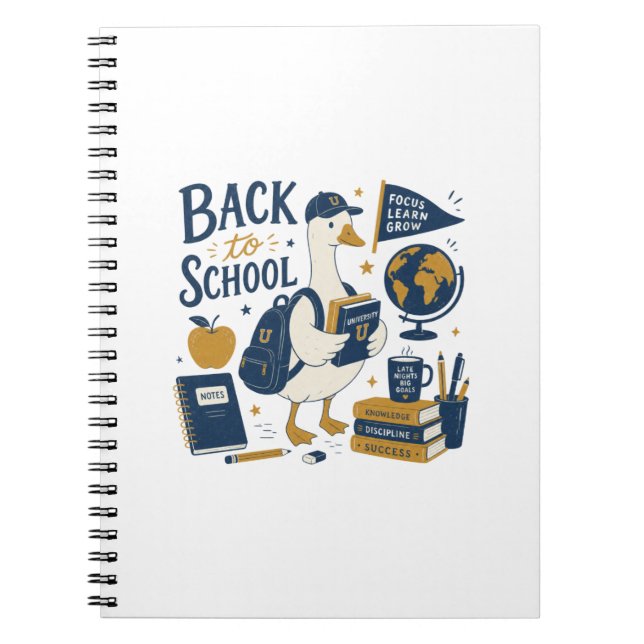 Caderno Espiral Ganso de Volta às Aulas Faculdade (Frente)