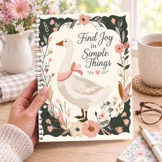 Caderno Espiral Ganso Encontra Alegria em Coisas Simples