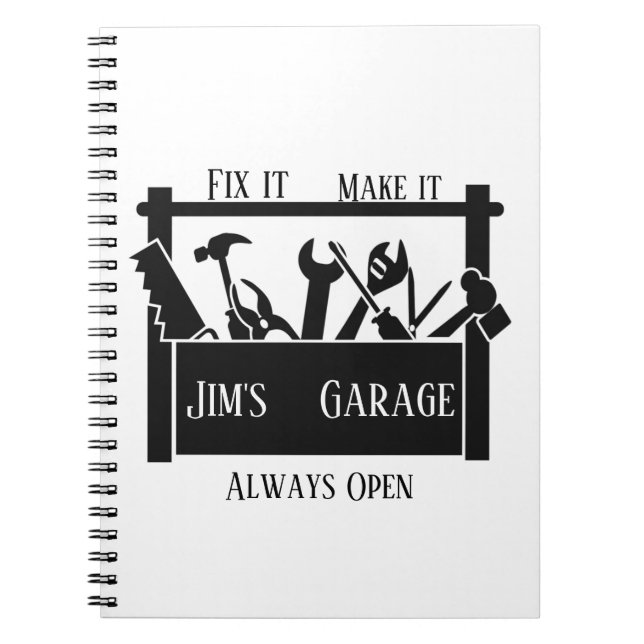 Caderno Espiral Garagem personalizada  (Frente)