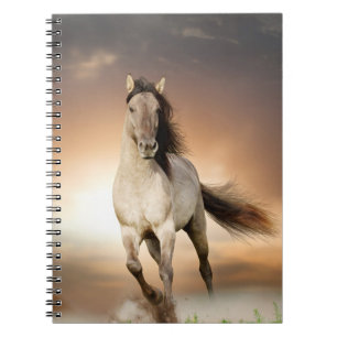 Caderno Espiral Garanhão selvagem que funciona no por do sol