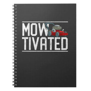 Caderno Espiral Garçom Engraçado Lâmpada do Presente Mower Gras