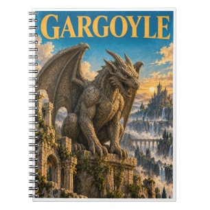 Caderno Espiral Gárgula, Monstro de Fantasia Gótica