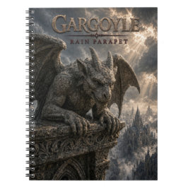 Caderno Espiral Gargula Parapeito Chuva Cinema Escuro