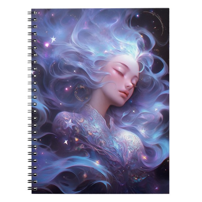Caderno Espiral Garota Animada De Estrelas (Frente)
