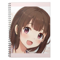 Garota anime bonita manga cabelos castanhos olhos 