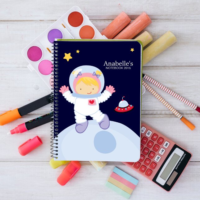 Caderno Espiral Garota Astronauta Personalizada (Criador carregado)