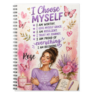 Caderno Espiral Garota Bonita Chic Floral Inspiração Amor Próprio