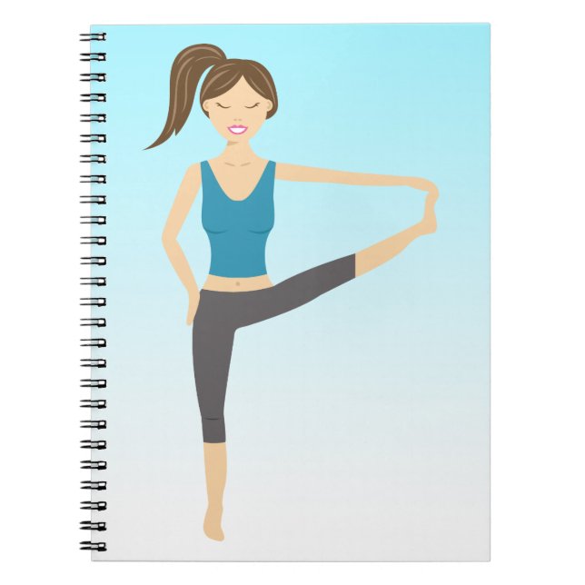 Caderno Espiral Garota Bonita De Yoga Em Mão Estendida Para Dosage (Frente)
