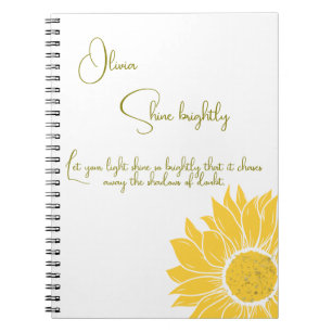 Caderno Espiral Garota Brilhante personalizada e inspiradora
