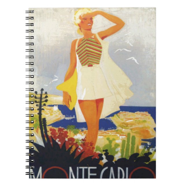 Caderno Espiral Garota da Moda Monte Carlo Praia Viagem (Frente)