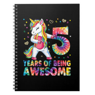 Caderno Espiral Garota de Aniversário do 5 de Flautim Unicorn, 5 a