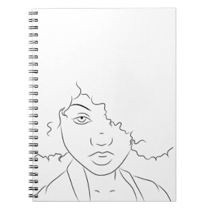 Caderno Espiral Garota de Cabelo Curva de Arte