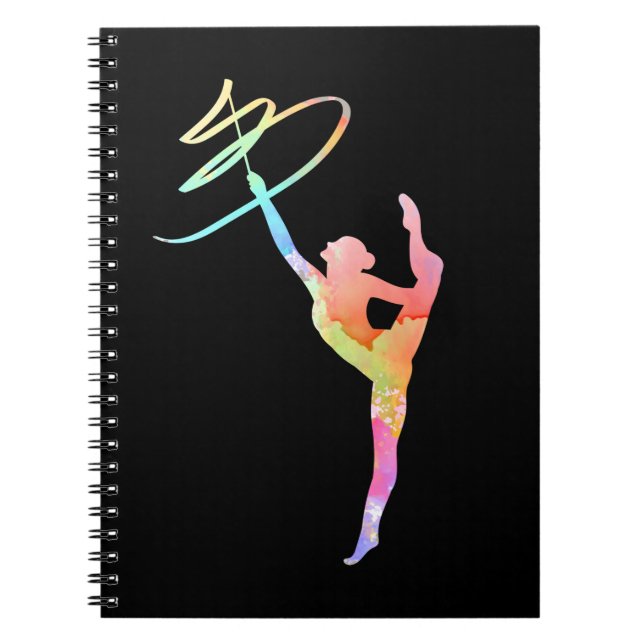 Caderno Espiral Garota de ginástica rítmica colorida (Frente)