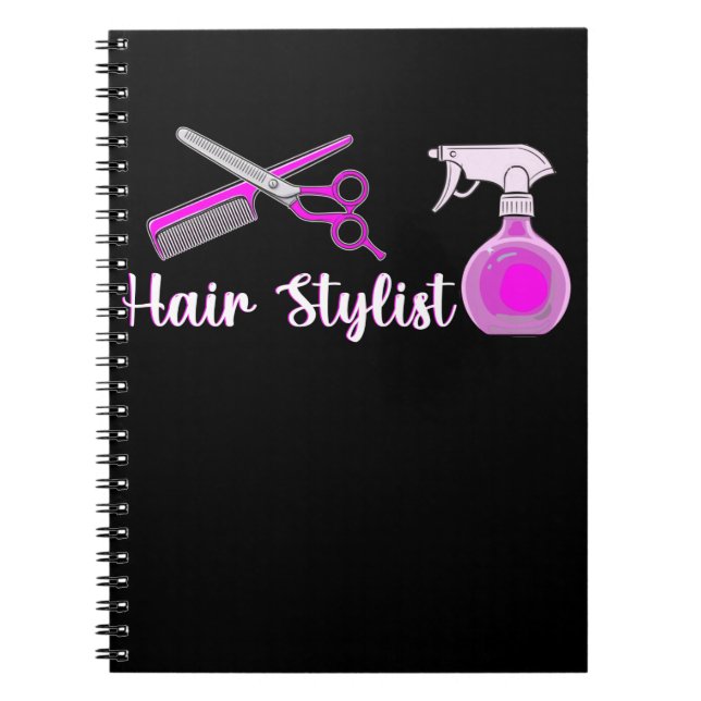 Caderno Espiral Garota de Hairdresser de Estilhador de Cabelo Boni (Frente)