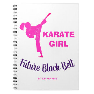 Caderno Espiral Garota de Karate Futuro Cinturão Preto