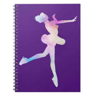 Caderno Espiral Garota De Pé De Gelo Com Aquarela
