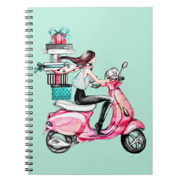 Caderno Espiral Garota no Patinete