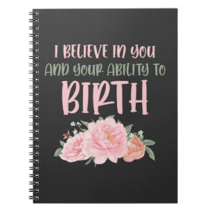 Caderno Espiral Garota, parteira, bebezinho, Doula