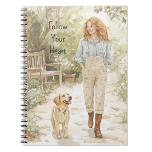 Caderno Espiral Garota Ruiva & Seu Cachorro