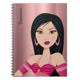 Caderno Espiral Garota Sassassy Atitude Asiática Personalizada