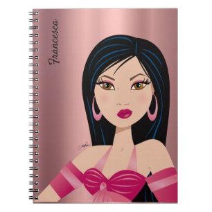 Caderno Espiral Garota Sassassy Atitude Asiática Personalizada