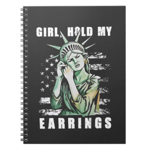 Caderno Espiral Garota, Segure Meu Estado De Liberdade De Arranjo