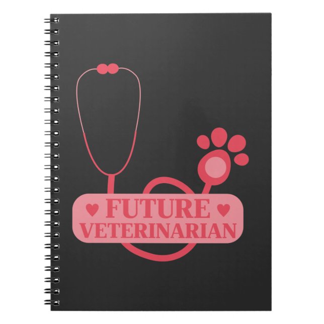 Caderno Espiral Garota Veterinária do Futuro Menina Veterinária (Frente)