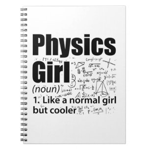 Caderno Espiral Garotas de Física Presentes de Ciências Física