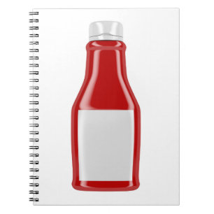 Caderno Espiral Garrafa de ketchup com etiqueta vazia
