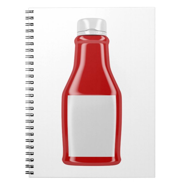 Caderno Espiral Garrafa de ketchup com etiqueta vazia (Frente)