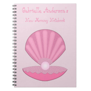 Caderno Espiral Garrafa de ostra rosa e mãezinha rosa