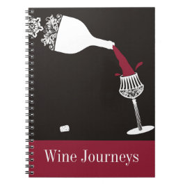 Caderno Espiral garrafa de vinho de derramamento decorativa de