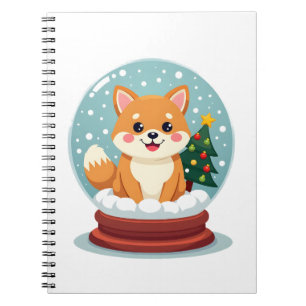 Caderno Espiral Garrafa Térmica de Shiba na Neve