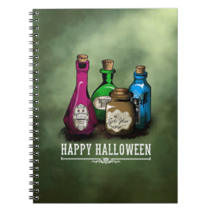 Caderno Espiral Garrafas de bruxa