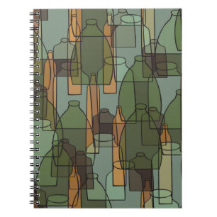 Caderno Espiral Garrafas, frascos e óculos de vindima