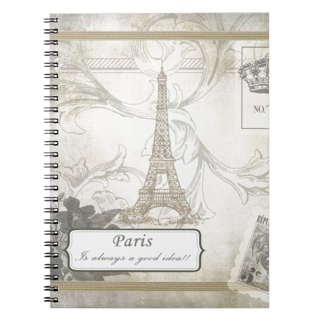 Caderno Espiral Gasto:  Paris é sempre uma boa ideia! (Frente)