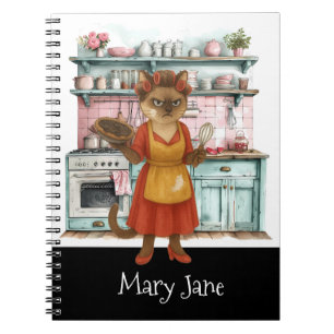Caderno Espiral Gata A esposa está cozinhando na Cozinha