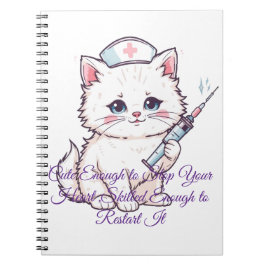 Caderno Espiral Gata Enfermeira Personalizada Habilidosa o Suficie