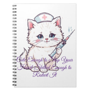 Caderno Espiral Gata Enfermeira Personalizada Habilidosa o Suficie