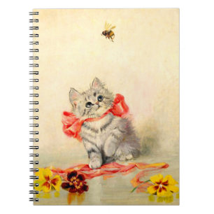 Caderno Espiral Gatinho com Fita Vermelha