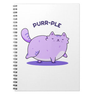 Caderno Espiral Gatinho Gato Gato Roxo Engraçado